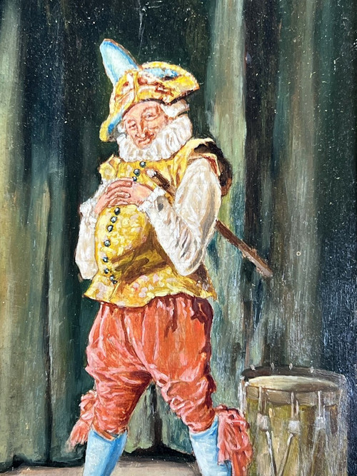 ÖL AUF HOLZPLATTE "GENTILHOMME AU TAMBOURG "NACH ERNEST MEISSONIER