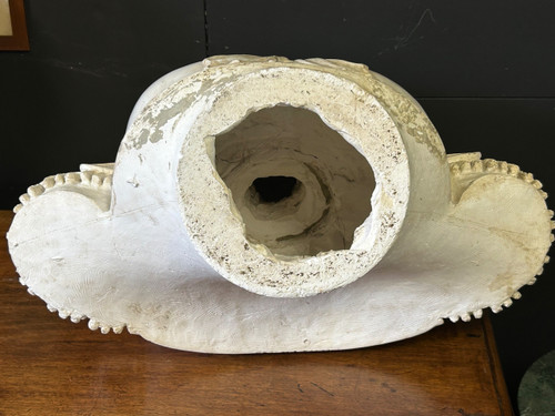 Grande ritratto di imperatore romano con corazza - Scultura in gesso del XX secolo