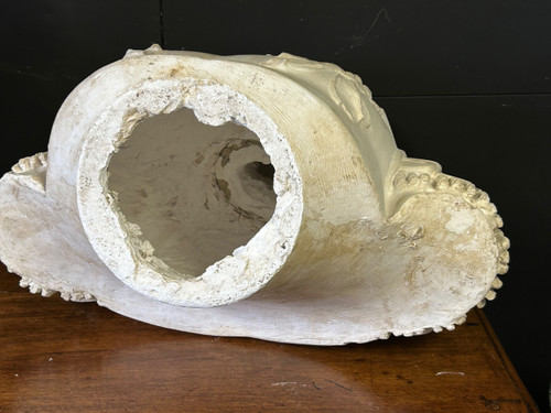 Grande ritratto di imperatore romano con corazza - Scultura in gesso del XX secolo