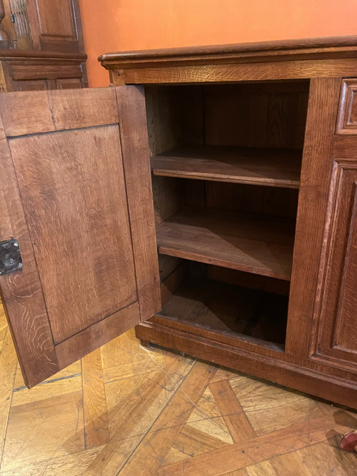 Grand Buffet En Chêne Deux Portes - 19° Siècle