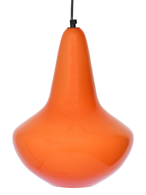 Suspension en opaline orange des années 1960