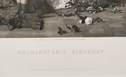 Washington's Birthday Etats-Unis Amérique Photogravure Historique d'Après Charles Baugniet 
