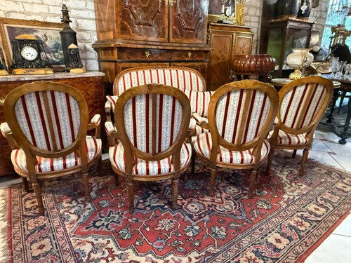 SALON CINQ PIECES DE STYLE LOUIS XVI