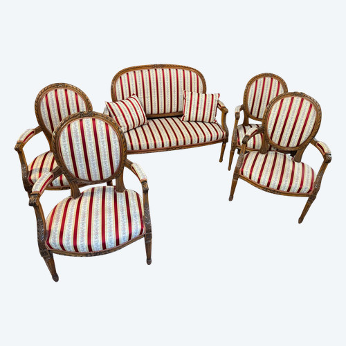 SALON CINQ PIECES DE STYLE LOUIS XVI