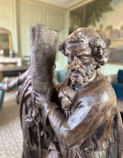 Important Pair Of Saint Peter And Saint Paul Sculptures - 17th century