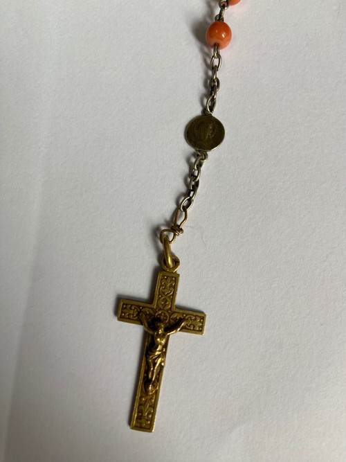 Rosario in argento e corallo, XIX secolo.