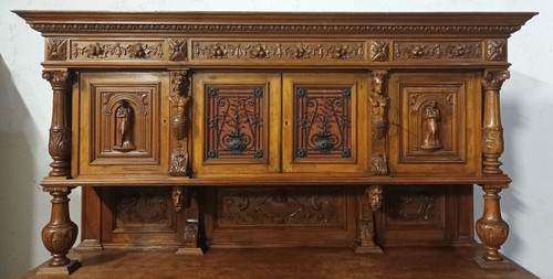 Renaissance walnut double buffet