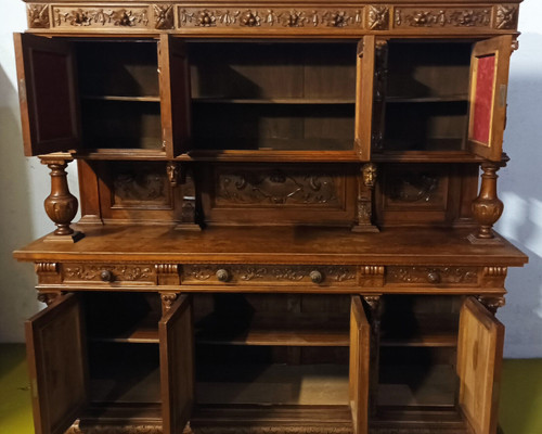 Renaissance walnut double buffet