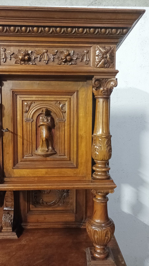 Renaissance walnut double buffet