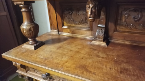 Renaissance walnut double buffet