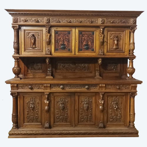 Renaissance walnut double buffet