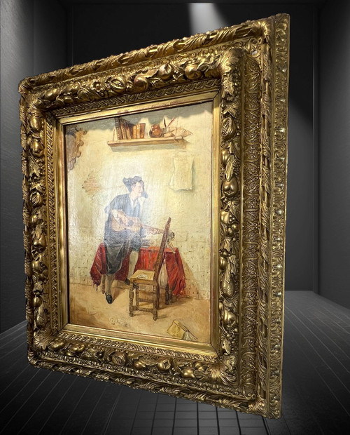 19th CENTURY PAINTING BY "LUIS JIMENEZ ARANDA 1845 / 1928" WITH SUPERB GILDED FRAME