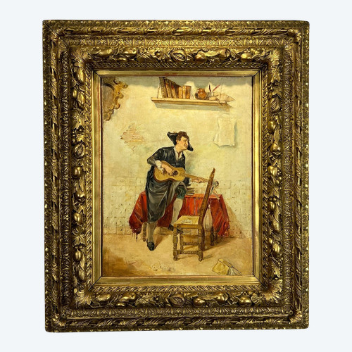 19th CENTURY PAINTING BY "LUIS JIMENEZ ARANDA 1845 / 1928" WITH SUPERB GILDED FRAME