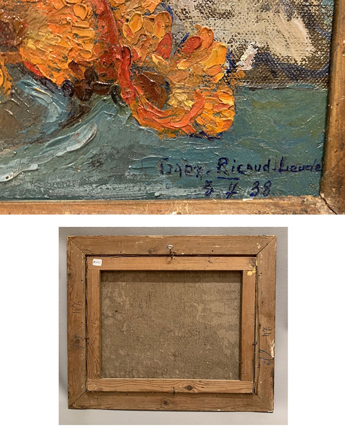 Bouquet de fleurs, signé Gary Ricaud, daté 1938