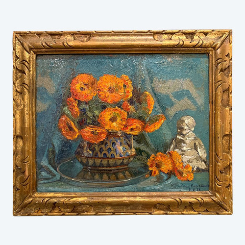 Bouquet de fleurs, signé Gary Ricaud, daté 1938