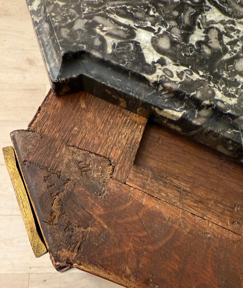 Lapie Nicolas Alexandre, Commode En Marqueterie d'Epoque Transition Estampillée, Vers 1760
