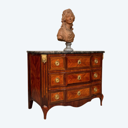 Lapie Nicolas Alexandre, Commode En Marqueterie d'Epoque Transition Estampillée, Vers 1760