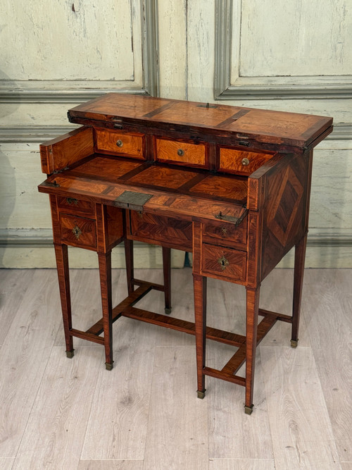 Bureau Mazarin Dit De Changeur En Marqueterie d'Epoque XVIIIème