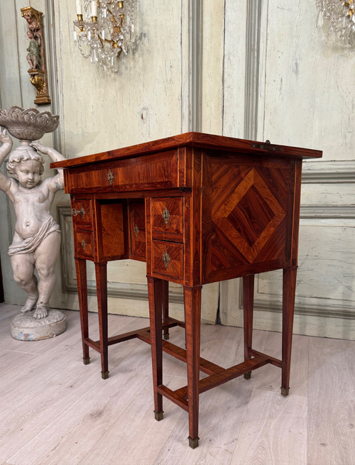 Bureau Mazarin Dit De Changeur En Marqueterie d'Epoque XVIIIème