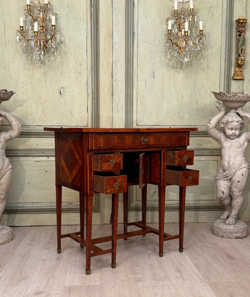 Bureau Mazarin Dit De Changeur En Marqueterie d'Epoque XVIIIème