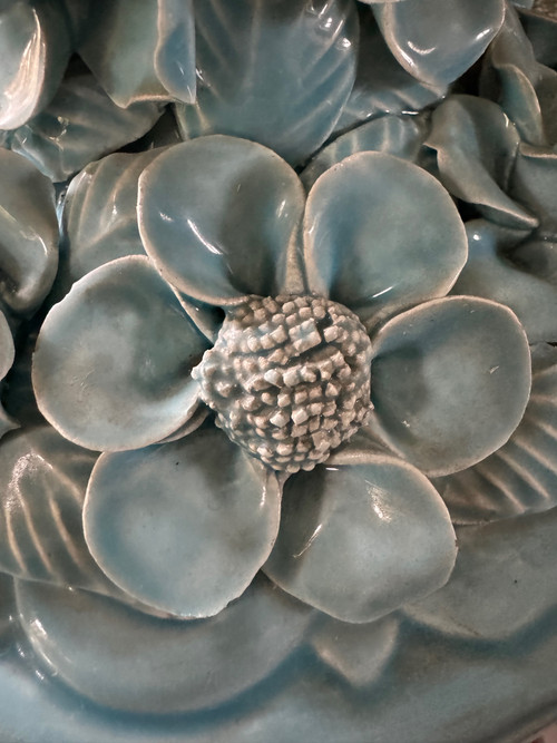 Importante e bella lampada in ceramica Art Nouveau