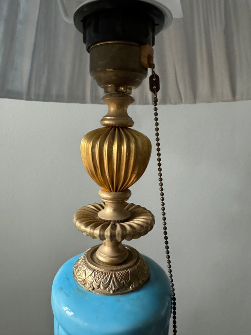 Importante e bella lampada in ceramica Art Nouveau