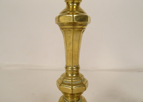 Pair of Louis XIV Candlesticks Bronze Gilt C Crowned 17th Century