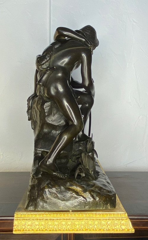 Scultura in bronzo - Daphnis Et Chloé - P.j.r Gayrard - Francia - XIX sec.
