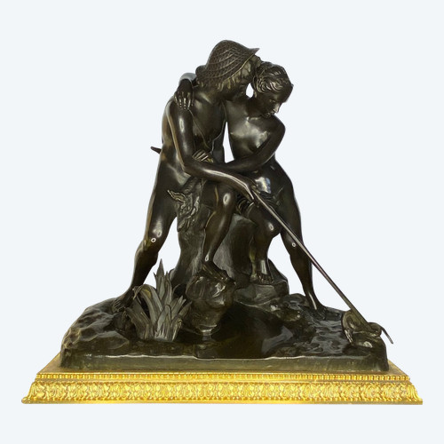 Scultura in bronzo - Daphnis Et Chloé - P.j.r Gayrard - Francia - XIX sec.