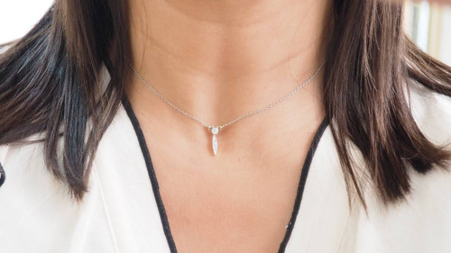 Collana Art Nouveau in oro platino e diamanti