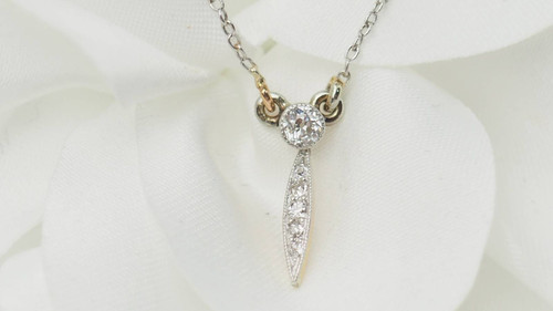 Collana Art Nouveau in oro platino e diamanti