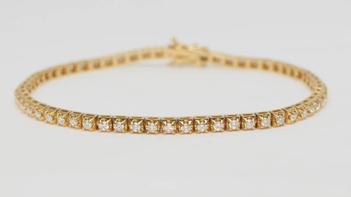 Flussarmband aus Gelbgold und Diamanten 1,50ct