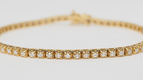 Flussarmband aus Gelbgold und Diamanten 1,50ct