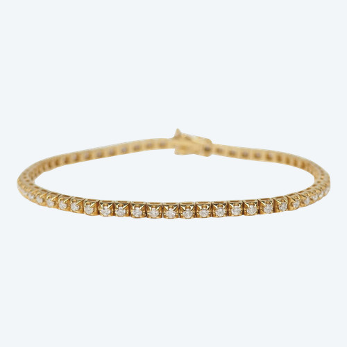 Flussarmband aus Gelbgold und Diamanten 1,50ct