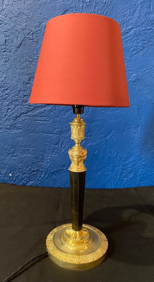 Lamp - Bronze - Antique Woman - C. Galles (DLG) - France - XIX ème