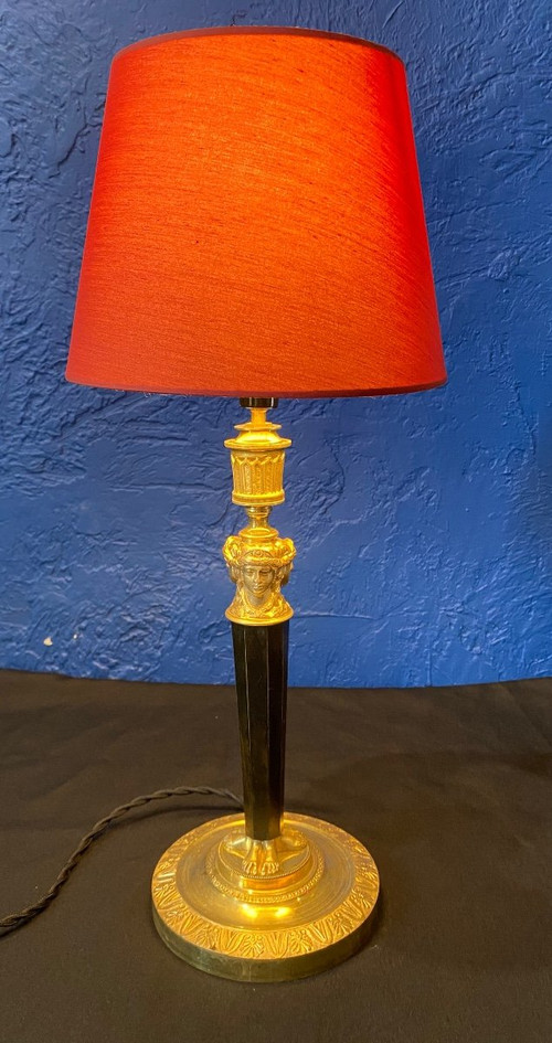 Lamp - Bronze - Antique Woman - C. Galles (DLG) - France - XIX ème