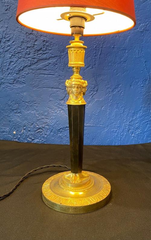 Lamp - Bronze - Antique Woman - C. Galles (DLG) - France - XIX ème