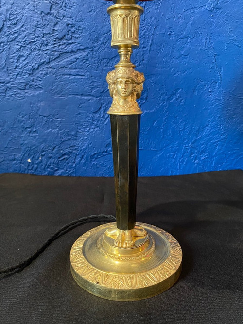 Lamp - Bronze - Antique Woman - C. Galles (DLG) - France - XIX ème