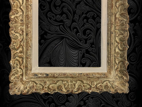 CADRE MONTPARNASSE EN BOIS SCULPTÉ DES ANNÉES 30 POUR PEINTURE 41 CM X 33 CM