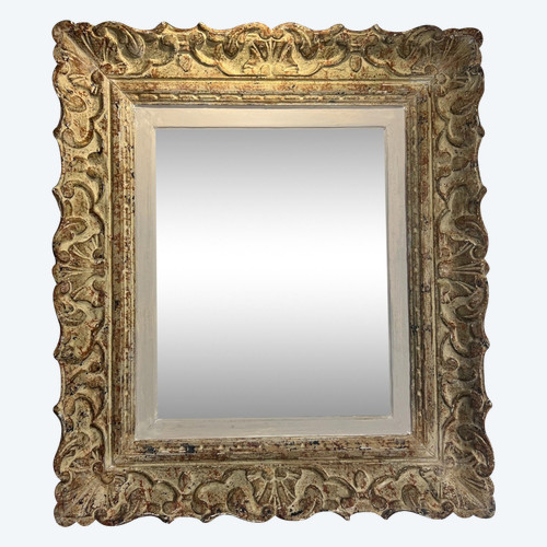 CADRE MONTPARNASSE EN BOIS SCULPTÉ DES ANNÉES 30 POUR PEINTURE 41 CM X 33 CM