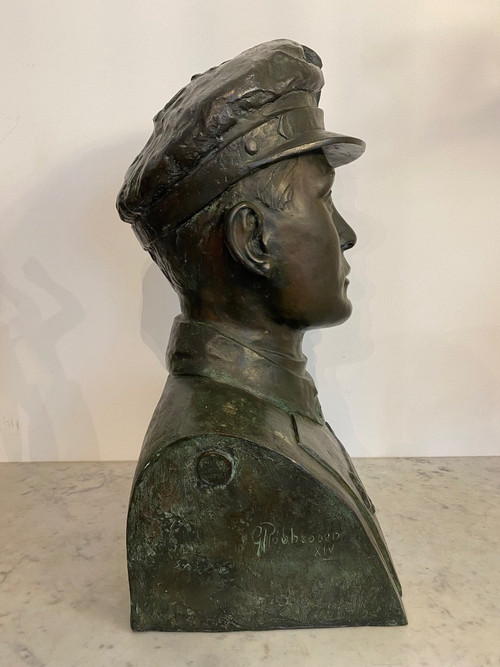 Scultura in Bronzo - Busto Militare - Italia - XX secolo