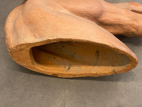 Importante Sculpture - Terre Cuite - Cheval - France - XX ème