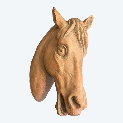 Importante Sculpture - Terre Cuite - Cheval - France - XX ème