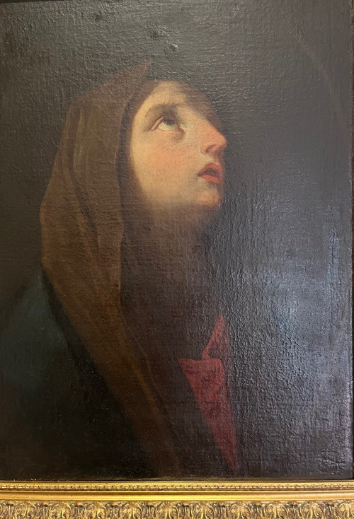 Tableau - Huile Sur Toile - Vierge - Italie - XVII Eme