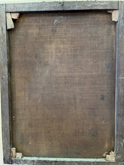 Tableau - Huile Sur Toile - Vierge - Italie - XVII Eme
