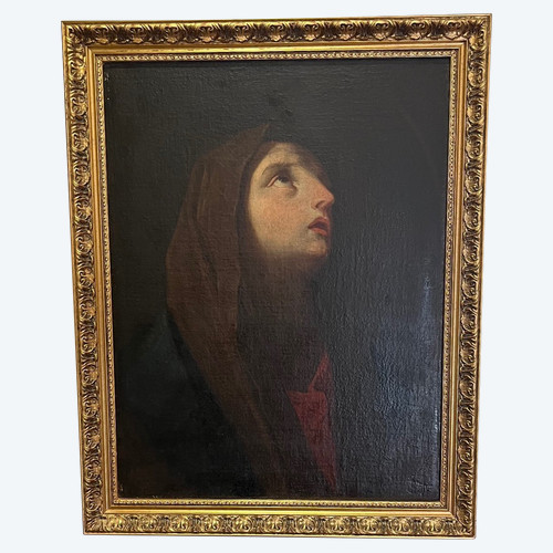 Tableau - Huile Sur Toile - Vierge - Italie - XVII Eme