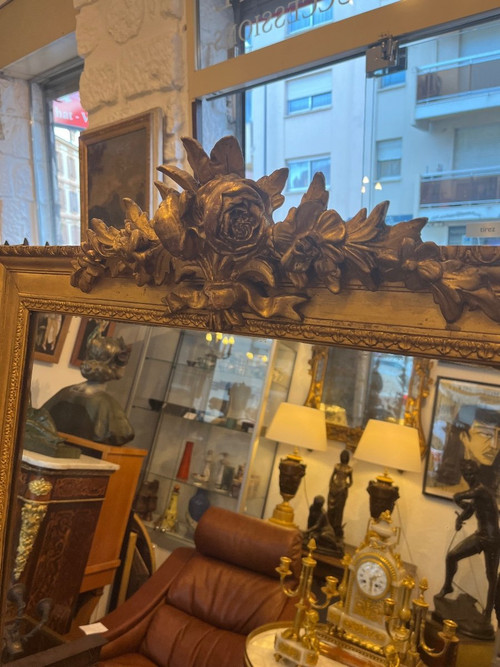 Important Miroir - Bois Doré - France - XIX ème