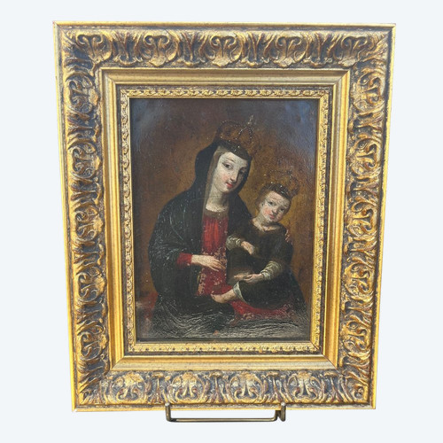 Painting - Oil on copper - Virgin and Child - 18th century