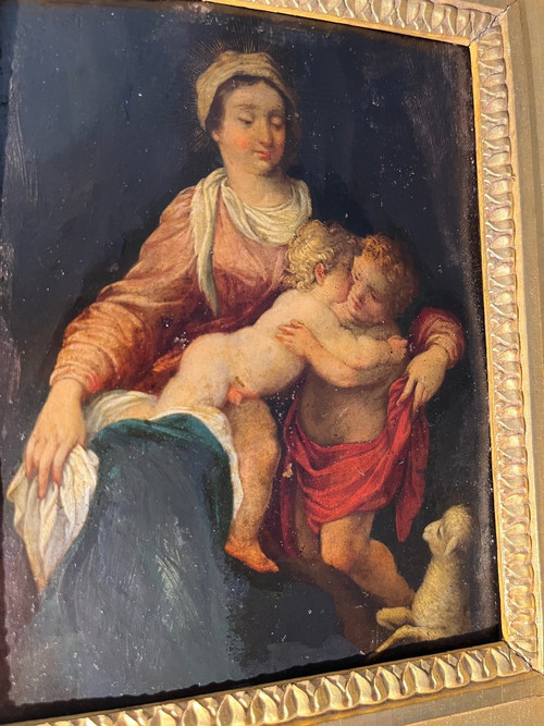 Painting - Oil on Copper - Virgin and Child - H. Rottenhammer - Germany - 17th century