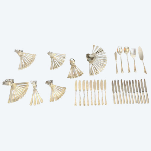 Housewife Set (90pcs) - Christofle / Luc Lanel - Boreal - Art Deco - France - 20th century